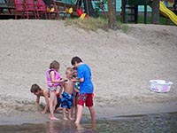 Playing on the beach
